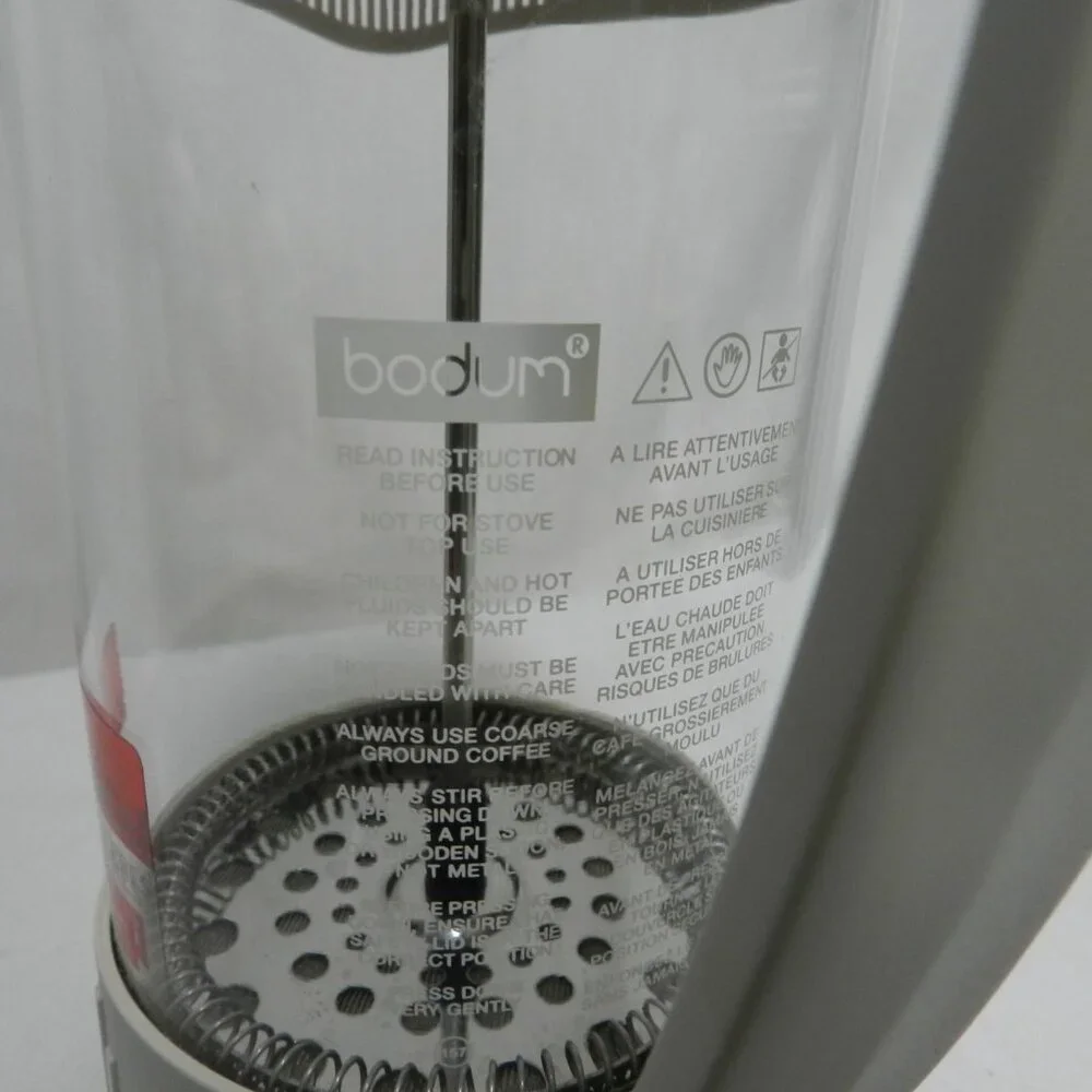 Bodum Brazil Classic Glass Coffee Press 3 cups 24 ounces  Off White Cream NEW